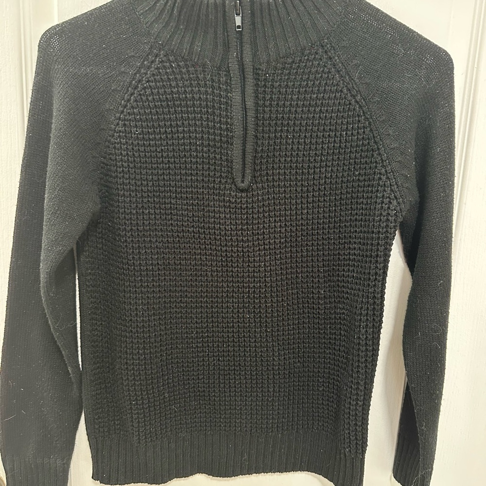 Boys Black Half-Zip Sweater